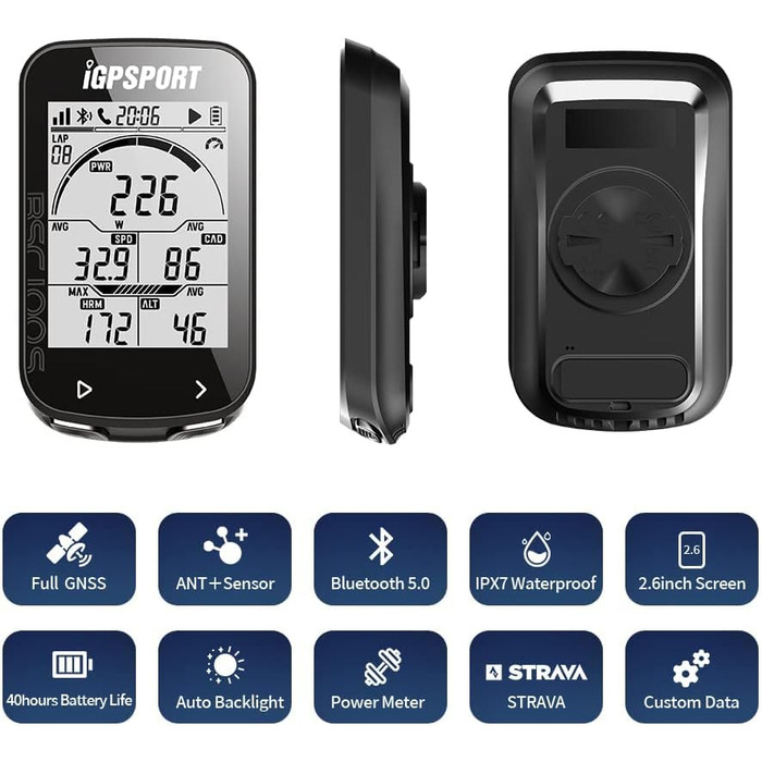 Велокомп'ютер iGPSPORT BSC100S GPS, водонепроникний, 2,6 ANT, 40 годин