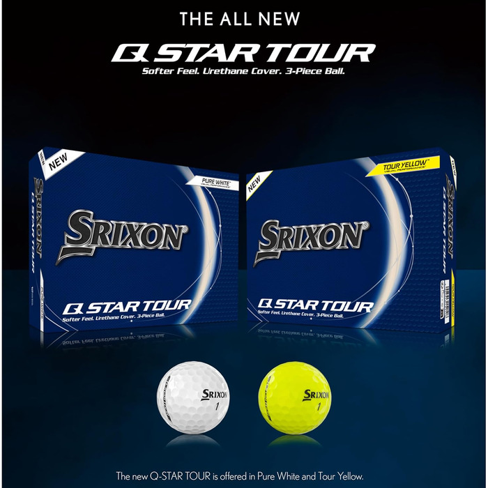 М'ячі для гольфу Srixon Q-Star Tour 5 2024 - м'якість, обертання (12 шт.)