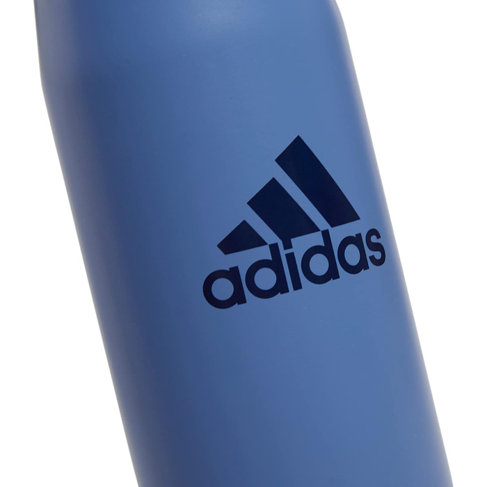 Пляшка для води adidas 600 мл, металева, термоізольована, з нержавіючої сталі 18/8, для гарячих і холодних напоїв, синя/лаймова