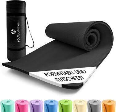 Фітнес-мат DoYourFitness нековзний, 183x61 см або XXL 190x100 см, товщина 0,8-2 см, ортопедичний килимок для гімнастики та йоги, для початківців і професіоналів, для дому та вулиці