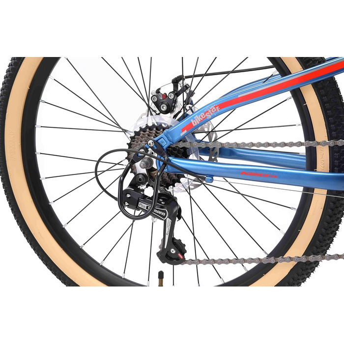 Велосипед BIKESTAR Alu 24, 9-14 років, 21-шв. Shimano, дискові гальма