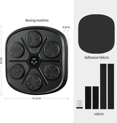 Музичний боксерський тренажер LEAFIA, світлодіодна боксерська груша з настінним кріпленням Боксерська мішень Музична боксерська машина, Bluetooth, 9 швидкісних режимів і режим підрахунку, зняття стресу та тренування спритності концентрації для дорослих і 