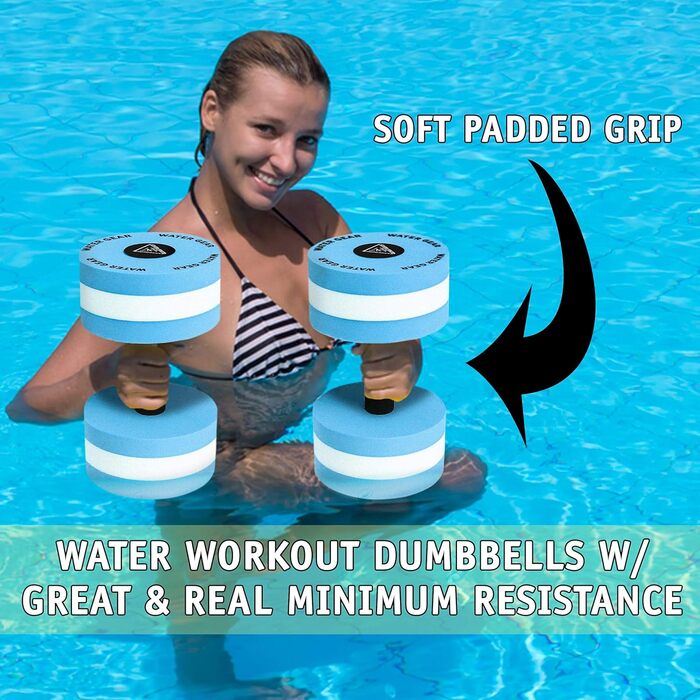 Гідробуї для аквааеробіки Wasser Gear, сині, максимальний опір 80%