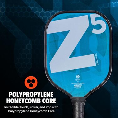 Піклбол-ракетка Onix Z5 з карбону та графіту, з м'якою ручкою, сертифікована USA Pickleball