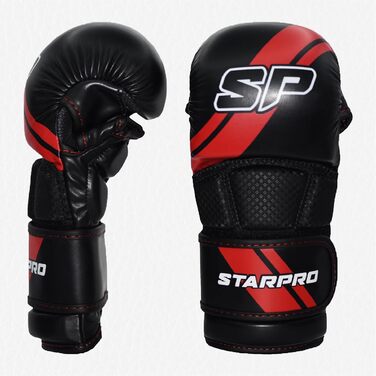 М'які рукавички Starpro Sparring - для спарингу та грепплінгу в бойовій підготовці, Муай Тай, Подружнє мистецтво, ММА, Кікбоксинг та фітнес вправи M Black Red