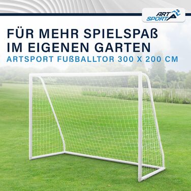 Футбольні ворота ArtSport 300x200/180x120 см з сіткою і аксесуарами