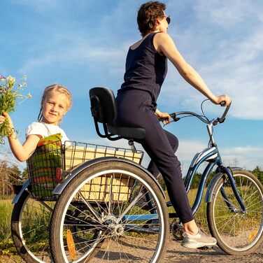 GRELiving велосипедне сідло з регульованою спинкою, широкий комфортний сідельний трискладний сидіння для велосипеда