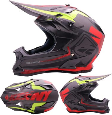 Шолом для мотокросу Otocross BX Fullface Enduro, чорний, L – крос- та ендуро-шолом для дорослих, для мотоцикла, велосипеда, ATV, оффроуд, 2 кольори