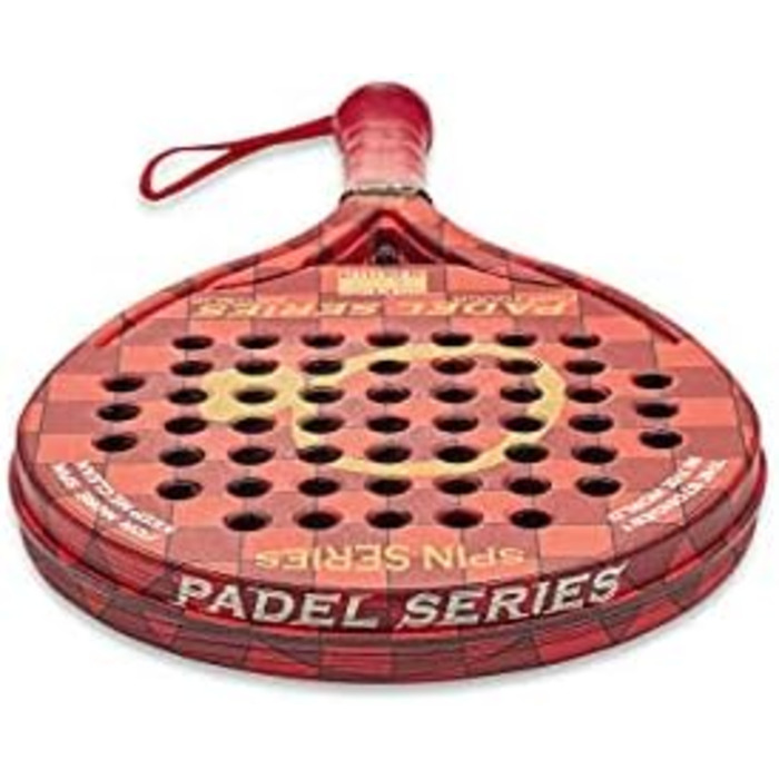 СЕРІЯ PADEL Серія SPIN ABS і полікарбонатна ракетка Padel Максимальна продуктивність завдяки інноваційним, нековзним прогумованим бічним сторонам Червона ракетка тверда, синя ракетка м'яка, ракетка екстра м'яка (червона)