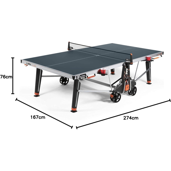 Стіл для настільного тенісу CORNILLEAU 600X - 7 мм, складний, погодостійкий