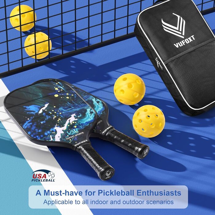 Набір Ракеток Pickleball: 2 легкі весла, сумка, м'ячі, комфортна ручка"