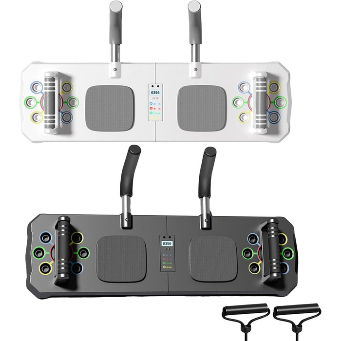 Багатофункціональна дошка для фітнесу, обладнання для тренувань з таймером, дошка для фітнесу зі скакалкою для розтягування, дошка для силових тренувань для преса, дошка для фітнесу Core Strength, портативна дошка для віджимань, Resistance Tr White