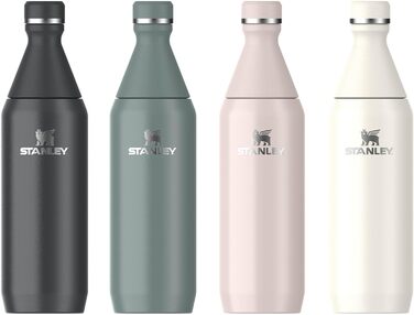 Термос-пляшка Stanley All Day Slim 0.6 л з нержавіючої сталі, рожевий кварц, збереження холоду до 11 годин, BPA Free, не протікає, для води, для спорту, можна мити в посудомийній машині
