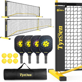 Набір сіток TYRSEN Pickleball 6,9 м, 4 ракетки, 6 м'ячів, сумка