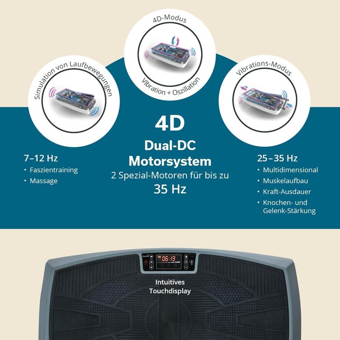 Вібраційна пластина Skandika V2000 4D сіра, 35 Гц, Bluetooth, 60 рівнів