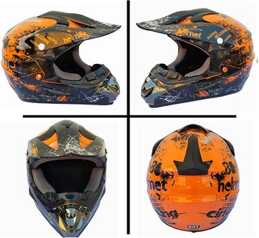 Дитячий мотокросовий шолом Fullface MTB із ABS, комплект з окулярами та рукавичками, для чоловіків і жінок, для мотокросу, даунхілу, ATV