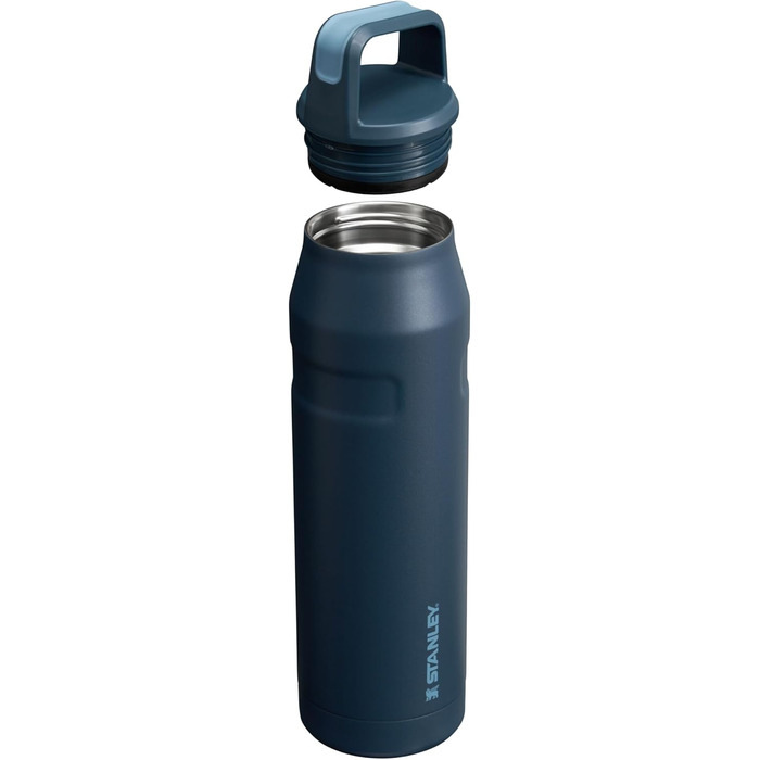 Термобутилка Stanley IceFlow 1 л з кришкою та ручкою, ізольована, нержавіюча сталь, BPA-free, синя, для спорту і подорожей