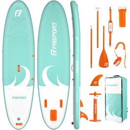 Надувна SUP-дошка FBSPORT для дорослих і підлітків, 15 см, з регульованим веслом, насосом, рюкзаком і плавником – для озер, річок і моря