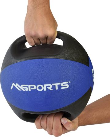 М'яч MSPORTS Medicine Ball 1-10кг з ручками (8кг - Royal Blue)