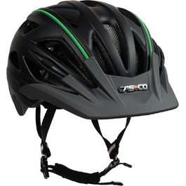 Шолом Casco Active 2 L (58-62 см) Чорний-Антрацит, Зелена окантовка