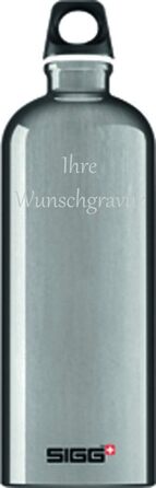 Алюмінієва пляшка для пиття SIGG 'Traveller 1 л, з бажаним гравіюванням (алюміній, з іменним гравіюванням)