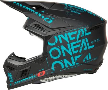 Шолом для мотокросу O'NEAL 3SRS Shocker, ABS, ECE 22-05, DOT, AS/NZS, ACU, для дорослих, S, чорний/бірюзовий