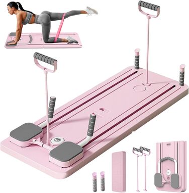 Оновлений тренажер Reformer Pilates для дому, багатофункціональна абдомінальна дошка, ролик для преса з автоматичним поверненням та еспандером