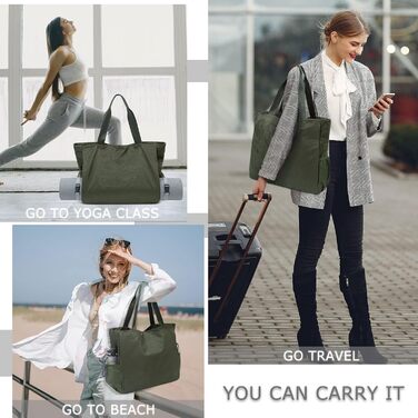 Сумка для йоги, BOCMOEO Yoga Tote Bags і Tote Bags для жінок, водонепроникний килимок для йоги, сумка-шопер, сумка через плече, для подорожей, пляжного та щоденного використання