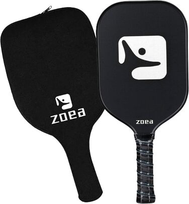 Весло ZOEA Pickleball, графітова палиця, карбон (білий/чорний)