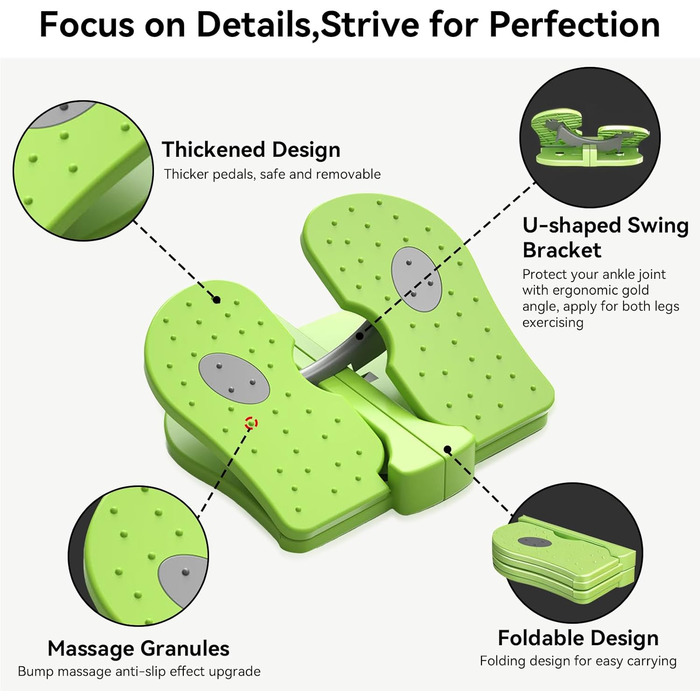 Степпер-тренажер Міні, складаний для офісу (зелений)