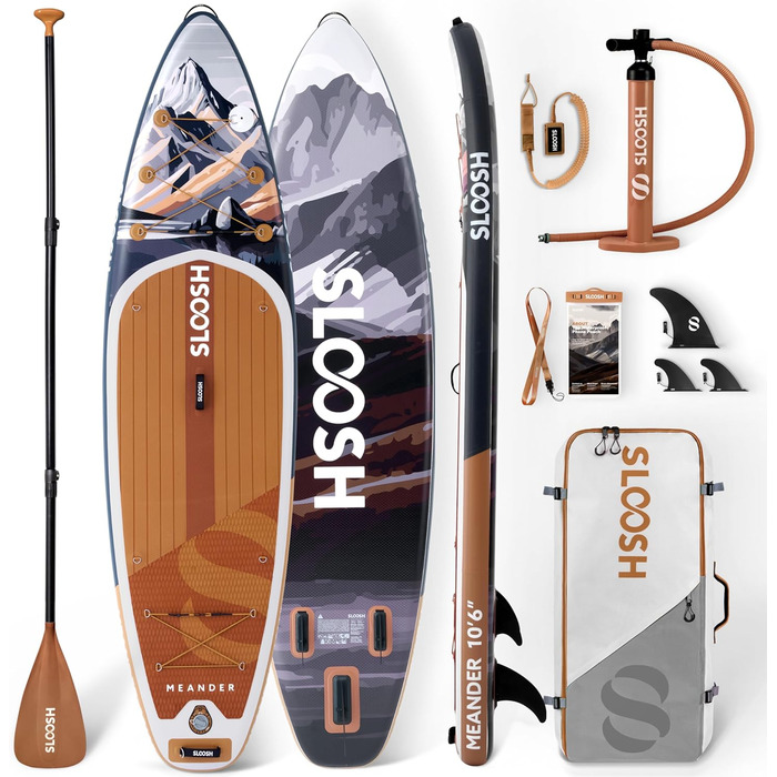 Надувна SUP-дошка SLOOSH 10'6'' з аксесуарами, нековзке EVA-покриття, легка сумка та насос, для дорослих і підлітків