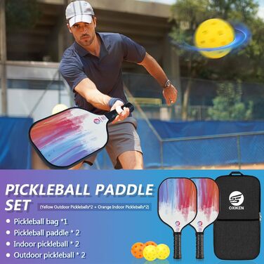 Набір ракеток OXIKEN Pickleball 2 шт., USAPA, вуглецеве волокно, не ковзає