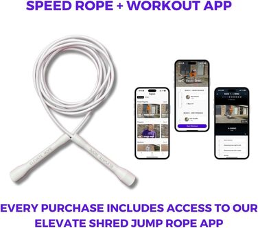 Скакалка Elevate Speed Rope MAX 5 мм, професійна, міцний ПВХ з нейлоновим сердечником, довжина 3 м, посилені ручки