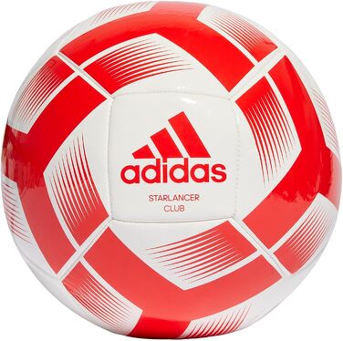Футбольний м’яч adidas Starlancer CLB 4, біло-червоний, машинне зшивання