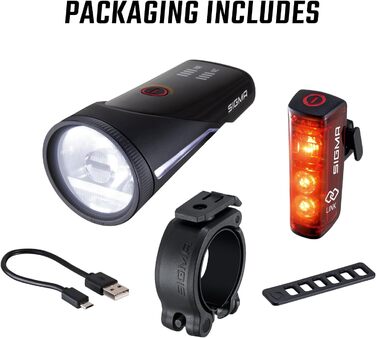 Набір велосипедних LED-ліхтарів SIGMA Aura 100/Blaze Link з гвинтовим кріпленням, автоматичним регулюванням яскравості та стоп-сигналом