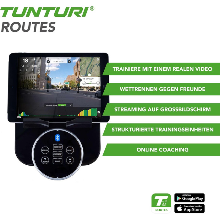 Велотренажер Tunturi FitCycle 50i/70i з LCD монітором Ергометр з додатком (Tunturi Routes & Zwift) Велосипед для домашнього тренажера на 32 кроки, датчик серцевого ритму, вантажопідйомність 150 кг (Tunturi Fitcycle 50i)