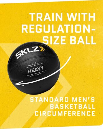 Тренувальний баскетбол SKLZ Control для покращення дриблінгу та контролю м'яча Black Heavy Weight Control Basketball - важкий тренувальний м'яч