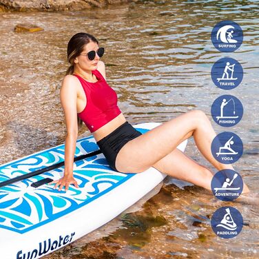 SUP дошка FunWater TIKI-BLUE надувна, з аксесуарами