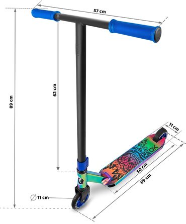 Трюковий самокат SOKE PRO Street Neo Chrome Kick Scooter з кульковим підшипником ABEC 9 Самокат Скутер для дорослих та дітей SOKE