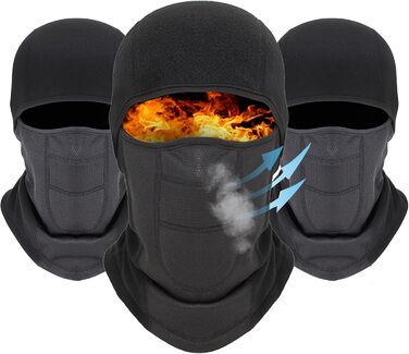 Маска Voofly Balaclava флісова вітрозахисна унісекс чорний