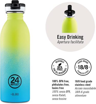 Пляшка для води 24Bottles Urban Purple Rhythm 500 мл, нержавіюча сталь, спортивна кришка
