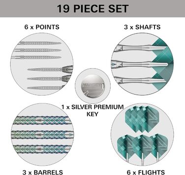 Мішені для дротиків Rove Swiss Point Steeldarts, 90% вольфрам, 23G