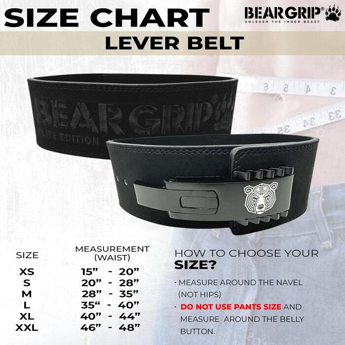 Пояс BEAR GRIP - Елітне видання Преміум для важкої атлетики XXL