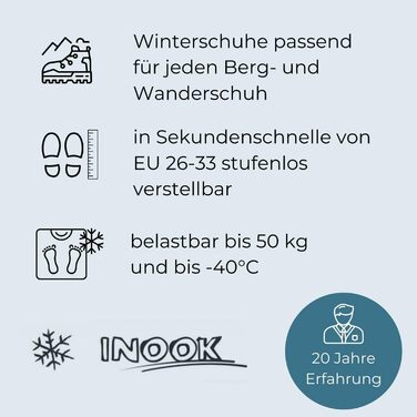 Дитячі снігоступи INOOK EU 26-33, регульовані для скелелазіння