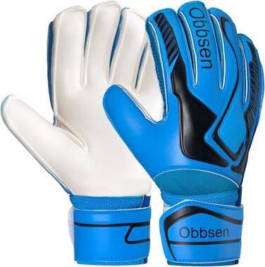 Воротарські рукавички Obbsen Fingersave, футбольні (S1 Blue, 10)