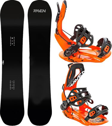 Комплект сноуборду RAVEN чорний 157 см Lemon Binding M, FT360 Orange