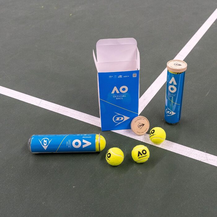 Тенісні м'ячі DUNLOP Australian Open для ґрунту, хардкорту та трави, 2 набори по 4 шт.