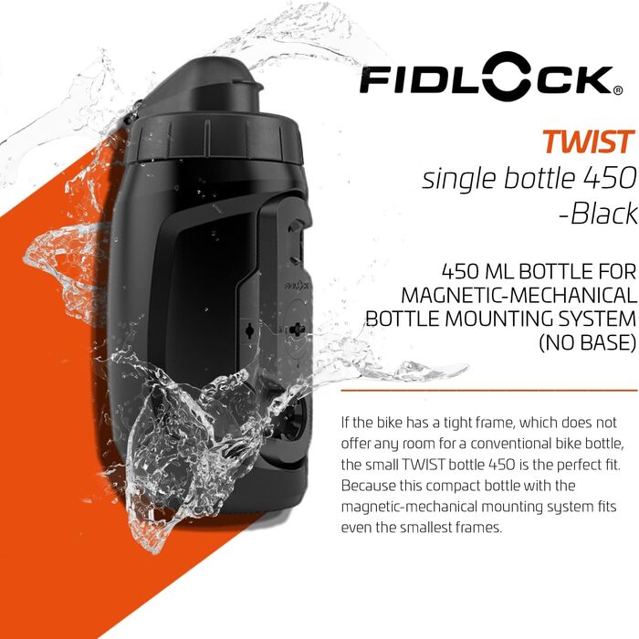 Пляшка для води Fidlock з коннектором Twist Black Розмір 450 мл Чорна 450 мл