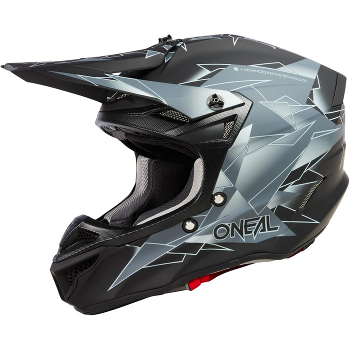 Мотошолом O'NEAL 5SRS Polyacrylite V.23 для мотокросу, ендуро, підвищена безпека, 2 зовнішні оболонки та 2 EPS, для дорослих (L, чорний/сірий)