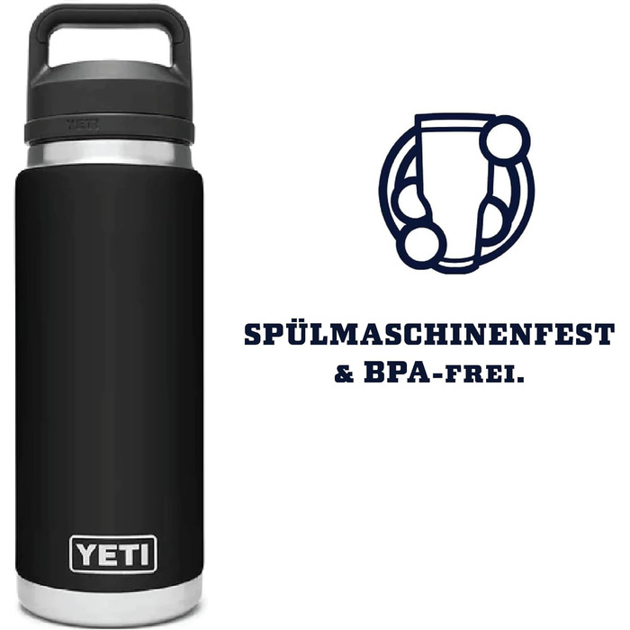 Термобутилка YETI Rambler з кришкою Chug, чорна, 760 мл